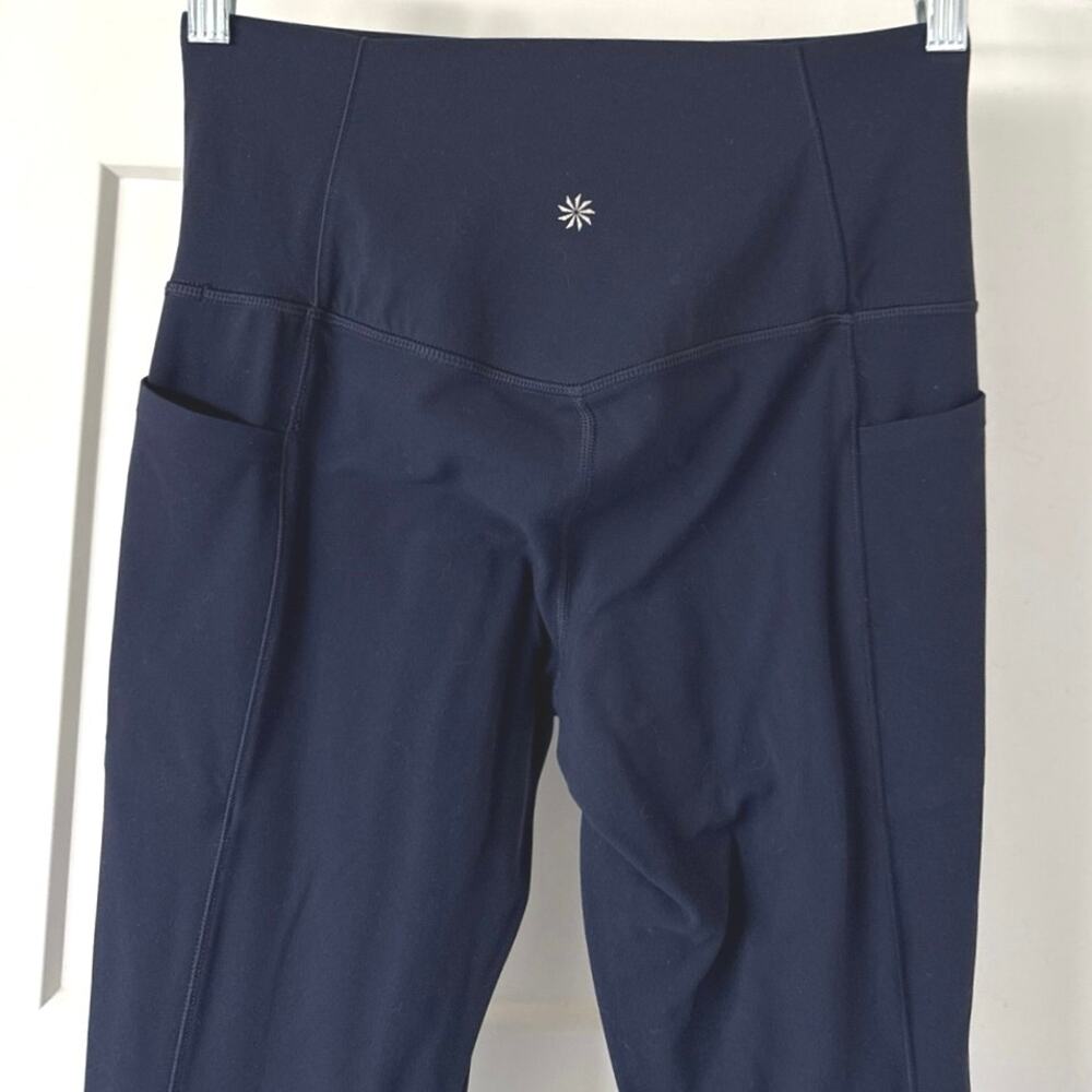 Athleta Salutation Stash 7/8 Tight Navy Blue Size Small Yoga Activewear - Picture 6 of 7